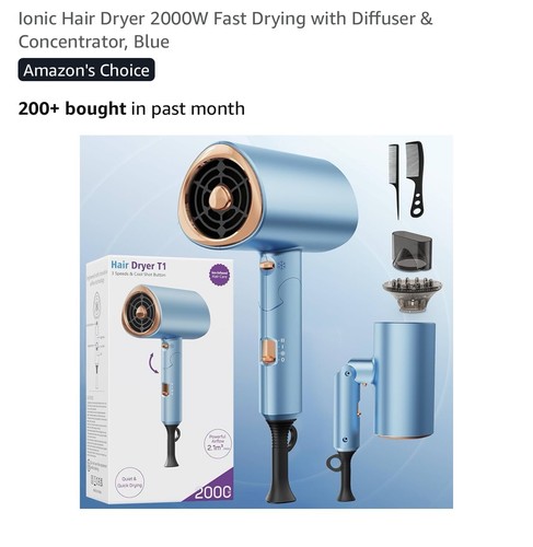 Ionic hair dryer - dryer, 2000w