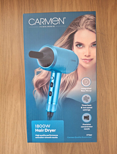 Carmen 1800w blue hair dryer - hair,