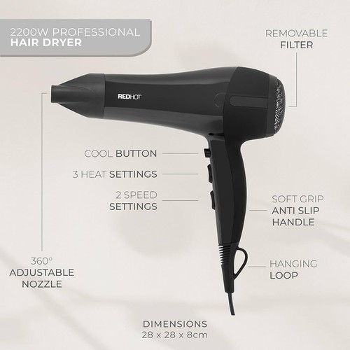 Redhot 2200w professional - redhot, hair
