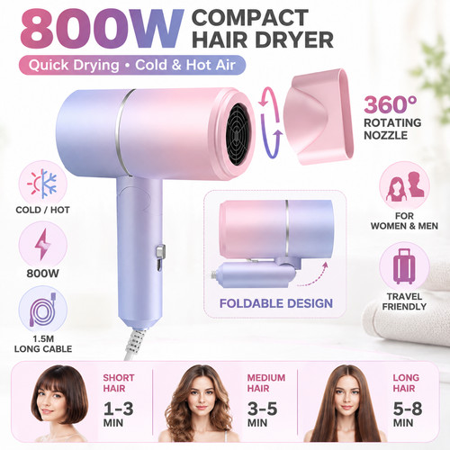 800w hair dryer with diffuser - 800w,
